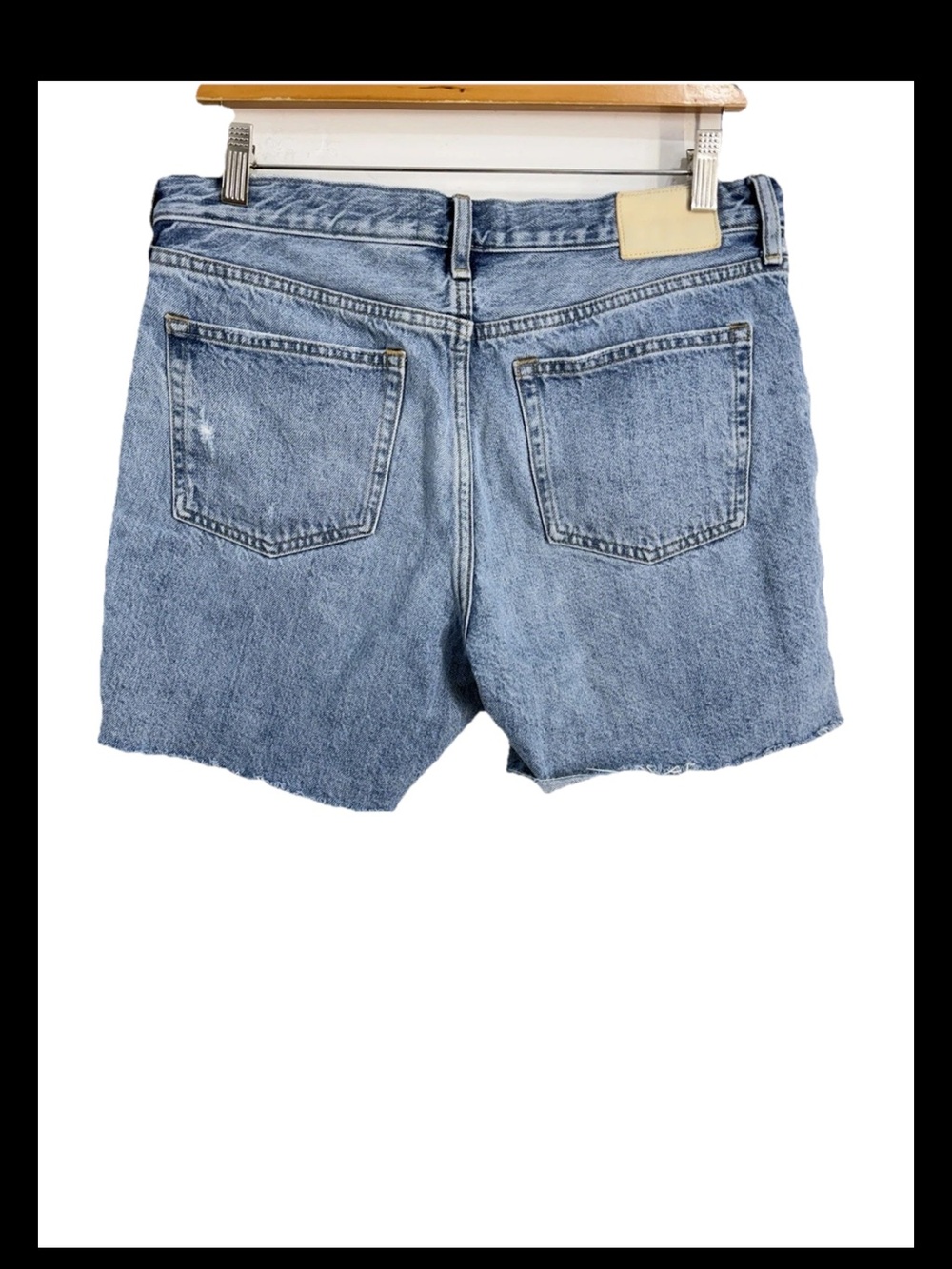 Everlane Women’s The Denim Short 100% Organic Cotton Distressed Blue Long 29 - Picture 9 of 9